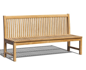 Canterbury Dining Bench Seat with back, Teak – 1.8m, Armless