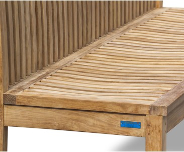 Canterbury Dining Bench Seat with back, Teak – 1.8m, Armless