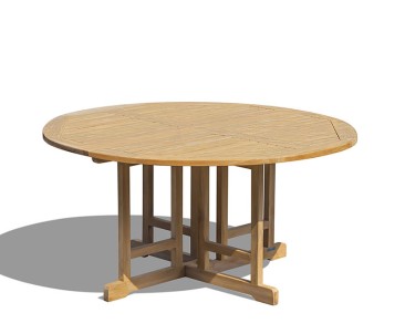 Berrington Teak Circular Drop Leaf Table – 1.5m