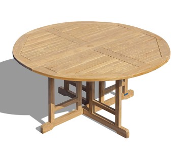Berrington Teak Circular Drop Leaf Table – 1.5m