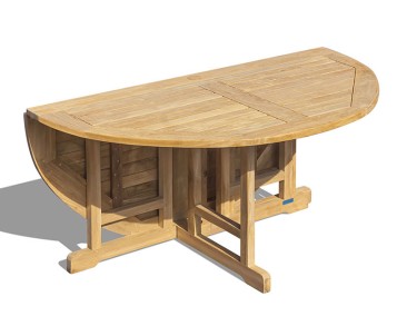 Berrington Teak Circular Drop Leaf Table – 1.5m
