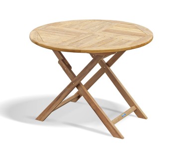 Suffolk Teak Garden Round Folding Table
