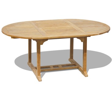 Brompton Teak Single-Leaf Extending Garden Table 120-180cm