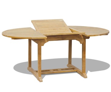 Brompton Teak Single-Leaf Extending Garden Table 120-180cm