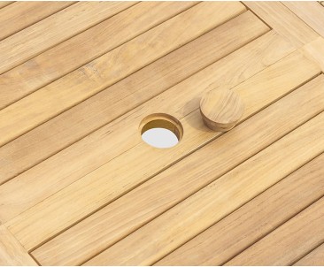 Brompton Teak Single-Leaf Extending Garden Table 120-180cm