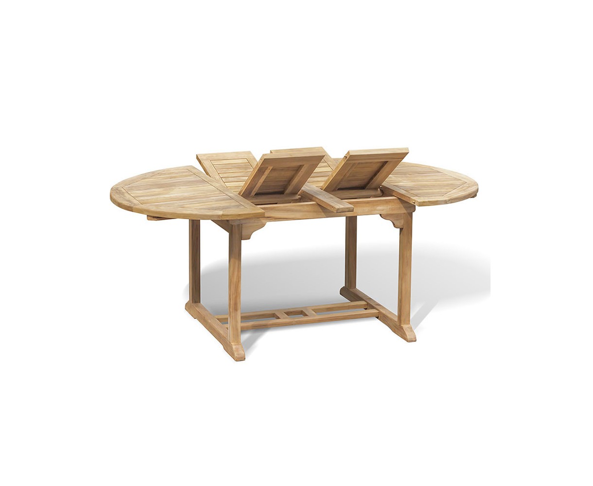 Brompton Teak Double-Leaf Extendable Garden Table 120-180cm