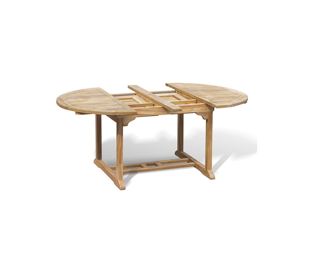 Brompton Teak Double-Leaf Extendable Garden Table 120-180cm