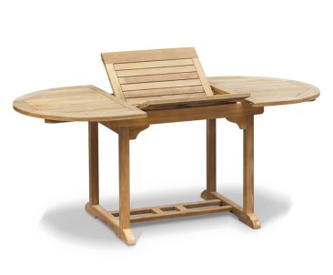 Brompton Narrow Teak Single-Leaf Extendable Dining Table 120-180cm