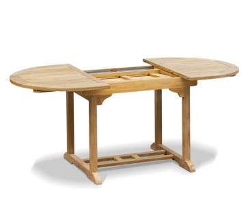 Brompton Narrow Teak Single-Leaf Extendable Dining Table 120-180cm