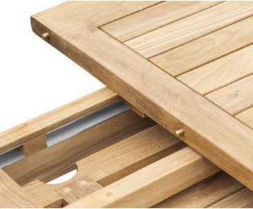 Brompton Narrow Teak Single-Leaf Extendable Dining Table 120-180cm