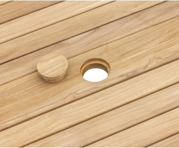 Brompton Narrow Teak Single-Leaf Extendable Dining Table 120-180cm