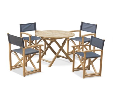 Suffolk 1m Table with 4 Director's Chairs