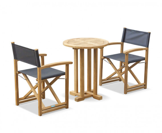 Canfield Round Table with 2 Director’s Chairs