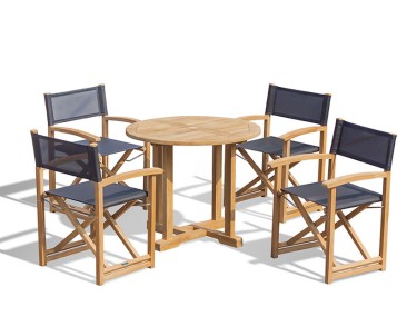 Canfield 90cm Round Table with 4 Director’s Chairs