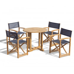 Canfield 90cm Round Table with 4 Director’s Chairs