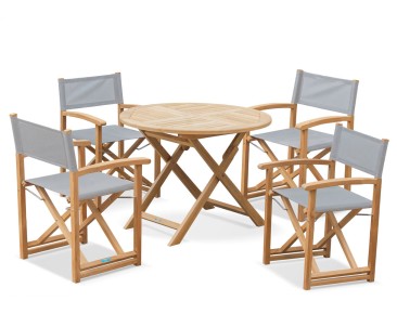 Suffolk 1m Table with 4 Director's Chairs