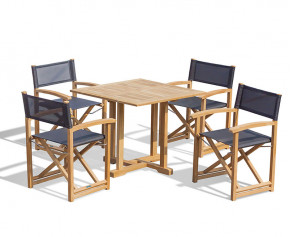 Canfield 90cm Square Table with 4 Director's Chairs
