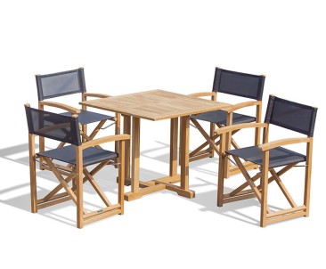 Canfield 90cm Square Table with 4 Director's Chairs