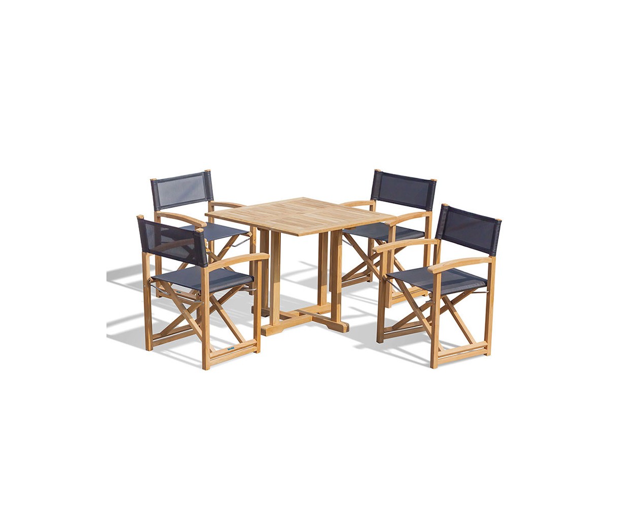 Canfield 90cm Square Table with 4 Director's Chairs