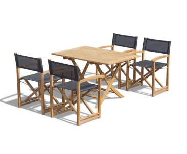 Rimini 1.2m Folding Table with 4 Director's Chairs