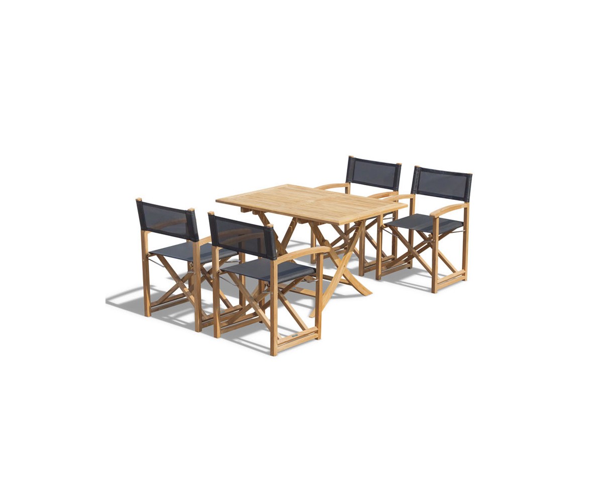 Rimini 1.2m Folding Table with 4 Director's Chairs