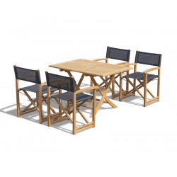 Rimini 1.2m Folding Table with 4 Director's Chairs
