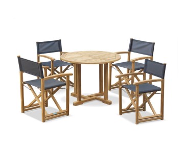 Canfield 1m Table with 4 Director's Chairs