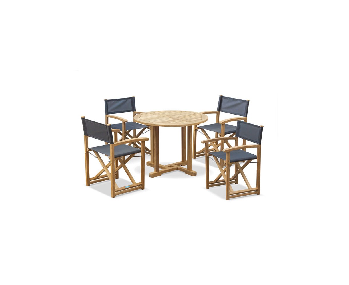 Canfield 1m Table with 4 Director's Chairs