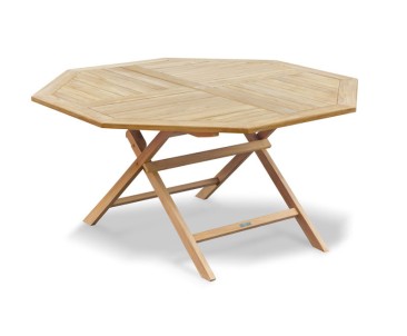 Suffolk 5ft Teak Folding Outdoor Octagonal Table - 150cm