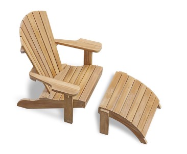 Bear Teak Adirondack Chair With Free Leg Rest