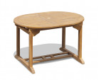 Brompton Bijou Double Extending Dining Table, Oval, Teak – 120 - 180cm