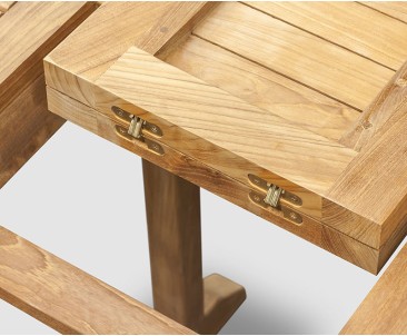 Brompton Bijou Double Extending Dining Table, Oval, Teak – 120 - 180cm