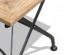 Folding Rectangular Bistro Table, Teak, Black – 1.2m