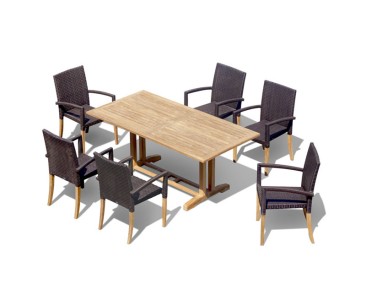 Belgrave 6 Seater Pedestal Table 1.8m and St. Tropez Stacking Chairs
