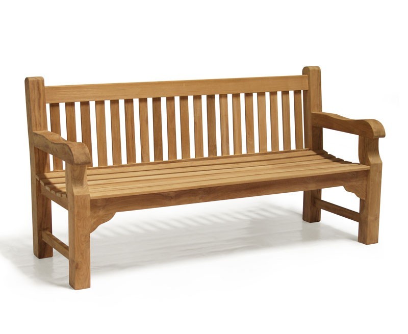 balmoral park bench - 6ft teak street bench - 1.8m