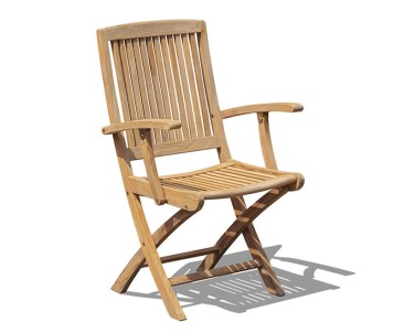 Rimini Teak Folding Garden Armchair