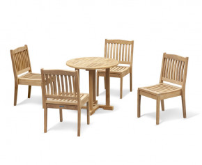 Canfield 80cm Round Table and Hilgrove Stacking Chair Set