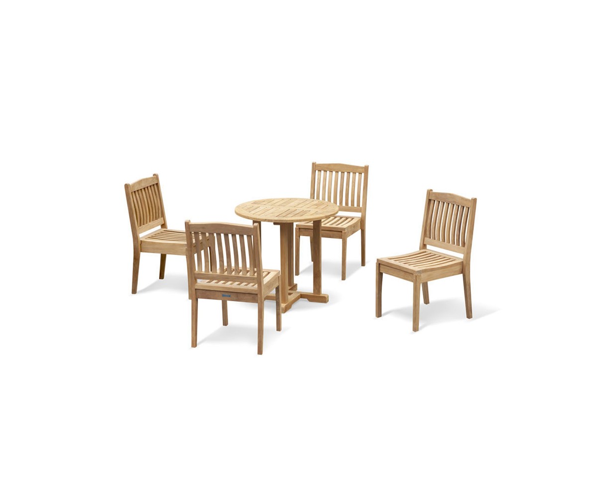Canfield 80cm Round Table and Hilgrove Stacking Chair Set