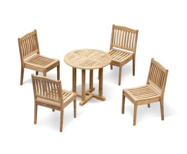 Canfield 80cm Round Table and Hilgrove Stacking Chair Set