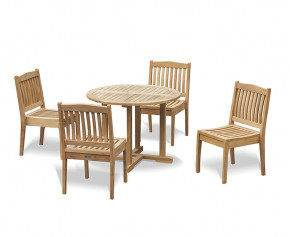 Canfield 1m Round Table and Hilgrove Stacking Chair Set