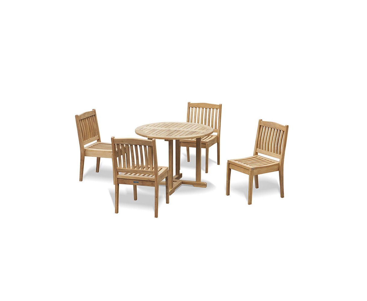 Canfield 1m Round Table and Hilgrove Stacking Chair Set