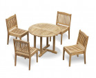 Canfield 1m Round Table and Hilgrove Stacking Chair Set