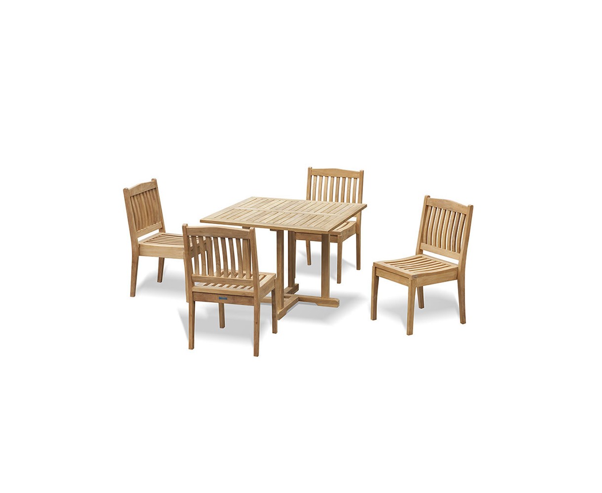 Canfield 1m Square Table and Hilgrove Stacking Chair Set