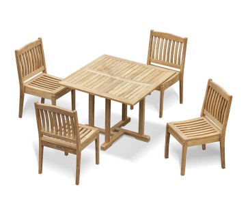 Canfield 1m Square Table and Hilgrove Stacking Chair Set