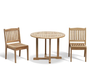 Canfield 1m Round Table and Hilgrove Stacking Chair Set