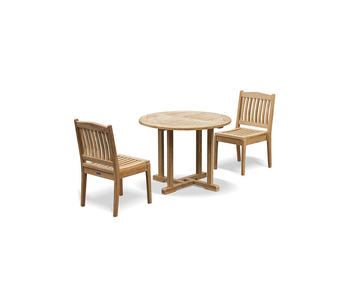Canfield 1m Round Table and Hilgrove Stacking Chair Set