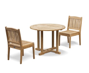 Canfield 1m Round Table and Hilgrove Stacking Chair Set