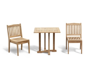 Canfield 80cm Square Table and Hilgrove Stacking Chair Set