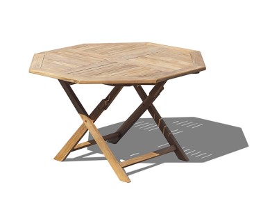 Suffolk Teak Folding Octagonal Garden Table - 120cm