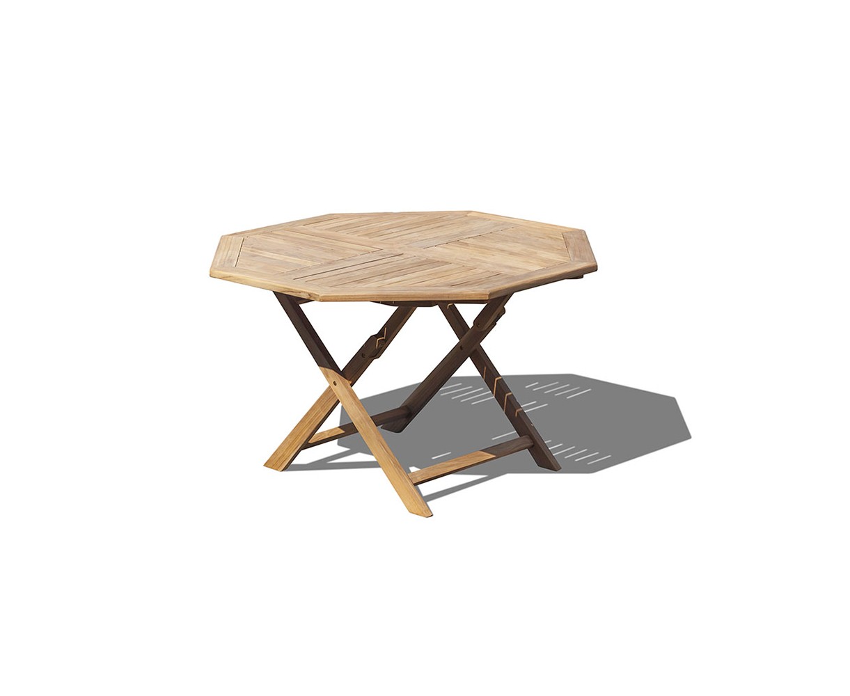 Suffolk Teak Folding Octagonal Garden Table - 120cm